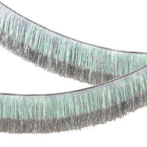 Meri Meri Silver Iridescent Tinsel Fringe Garland Birthday Party Holiday NWT
